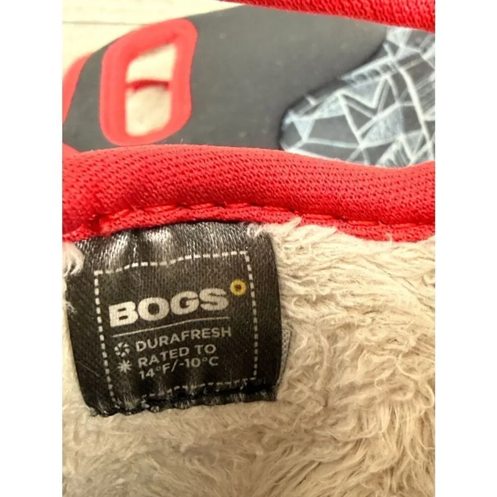 Bogs Waterproof 14f Maze Geometric Toddler Boy Sz 6 Red Black Pull On Rain Boots